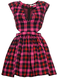 Plaid Cutout Dress