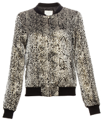 Metallic Brocade Bomber Jacket