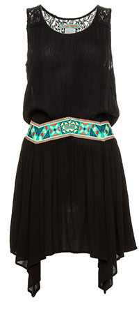 Embroidered Waist Tank Dress