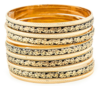 Gold Leaf Bangle Set