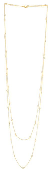 DAILYLOOK Long Crystal Chain Necklace