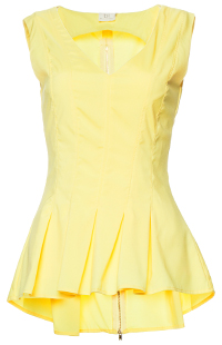 Pleated High Low Blouse
