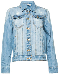 Distressed Jean Jacket in Blue | DAILYLOOK