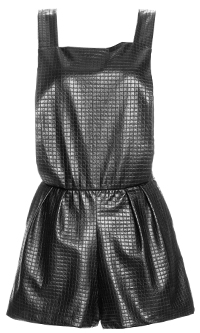 Leatherette Overall Shorts