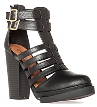 Caged Platform Booties in Black | DAILYLOOK