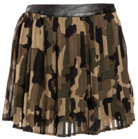 Pleated Camo Skirt