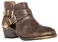 Metallic Cutout Ankle Boots in Brown | DAILYLOOK