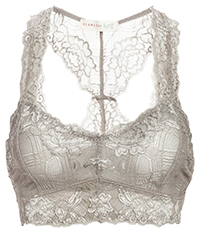 Lace Racerback Bralette in Grey | DAILYLOOK