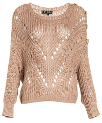 Open Knit Button Sweater