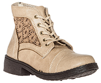 Lace Trim Combat Boots