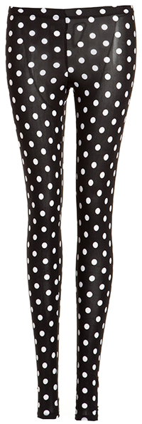 Polka Dot Leggings In Black Dailylook