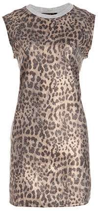 Metallic Leopard Sweatshirt Dress