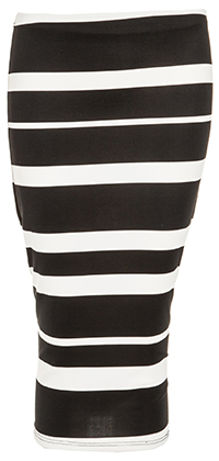 Mixed Stripe Midi Skirt in Black/White | DAILYLOOK