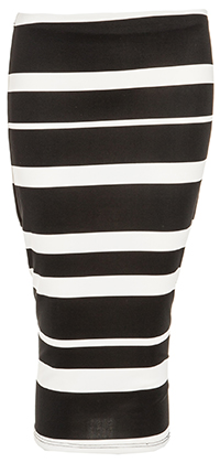 Mixed Stripe Midi Skirt