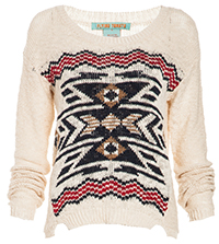 Tribal Print Cotton Sweater