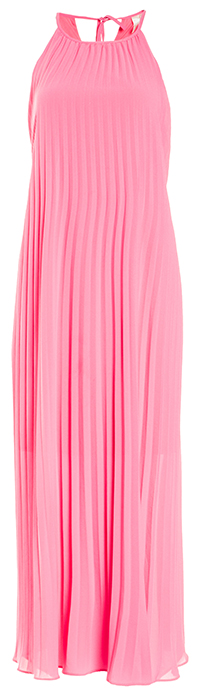 Line & Dot Pleated Maxi Dress