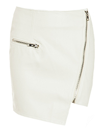 Zippered Vegan Leather Mini Skirt