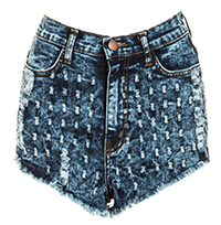 Spotted Distressed Shorts