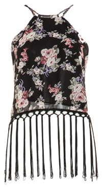 Floral Fringed Crop Top