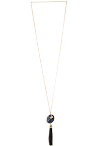 Stone and Tassel Necklace