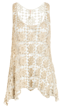 RAGA Metallic Crochet Lace Tank