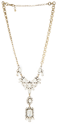 Crystal Drop Statement Necklace in Gold | DAILYLOOK