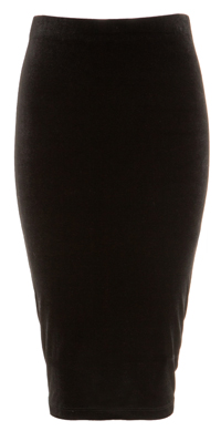 Velour Pencil Skirt