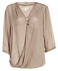 Faux Wrap Gauzy Blouse