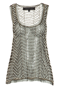 Beaded Pearl Mesh Tank