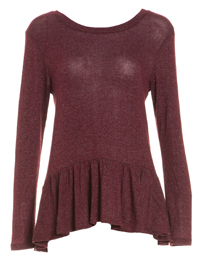 DAYDREAMER Long Sleeve Loose Peplum Tee