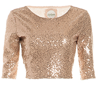short sleeve sequin crop top