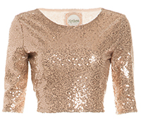 Short Sleeve Sequin Crop Top