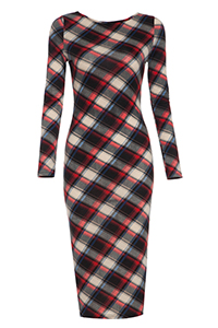 Glamorous Tartan Plaid Midi Dress