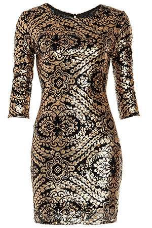 Sequined Baroque Bodycon Dress