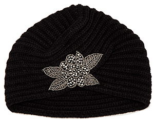 Beaded Flower Turban Beanie