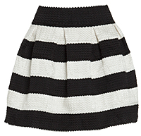 DAILYLOOK Striped Bandage Bell Skirt in Black/White | DAILYLOOK