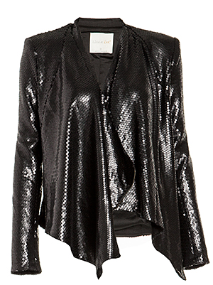 Line & Dot Matte Sequin Draped Jacket