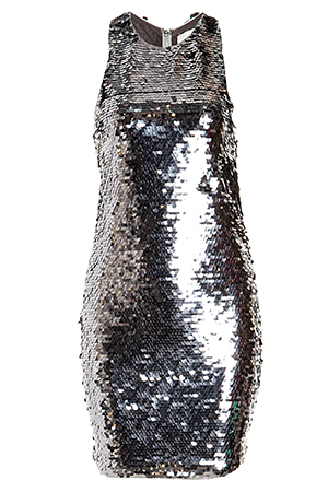 Line & Dot Mirror Sequin Halter Dress