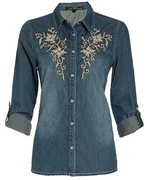 Embroidered Chambray Shirt