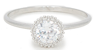 Delicate Sparkling Solitaire Ring