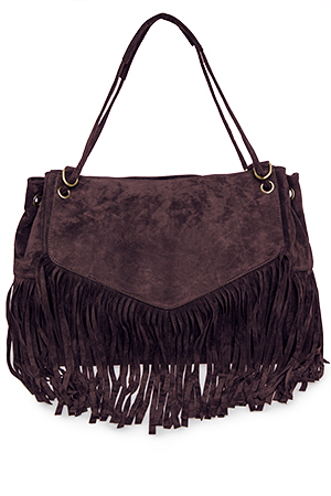 Oversized Leather Fringe Tote