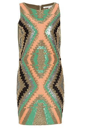 Beaded and Sequined Shift Dress