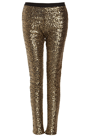 STYLESTALKER Goldfinger Sequin Pants in Gold | DAILYLOOK