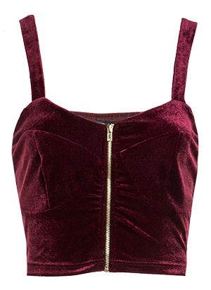 Velvet Bustier Crop Top
