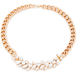 Sparkling Foliage Chain Necklace