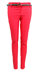 Coral Skinny Trousers