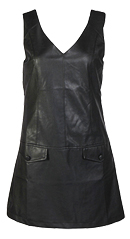 Faux Leather Drop Waist Dress