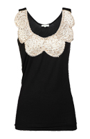 Sequin Scalloped Neck Top