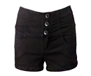 High Waisted Button Denim Shorts