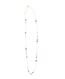 Gold Wrap Necklace with Blue Gems